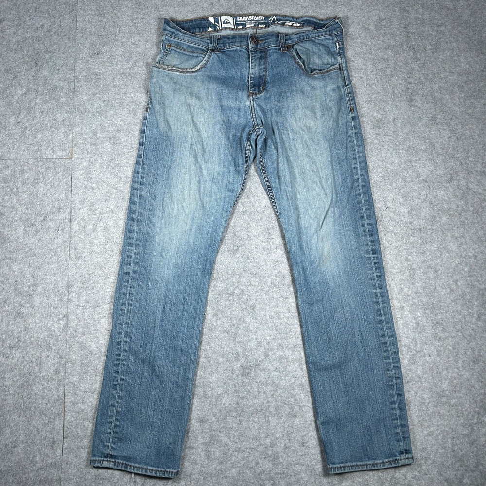 Quiksilver Denim Jeans Men 34 Blue Regular Fit Surf Skate Casual Outdoor